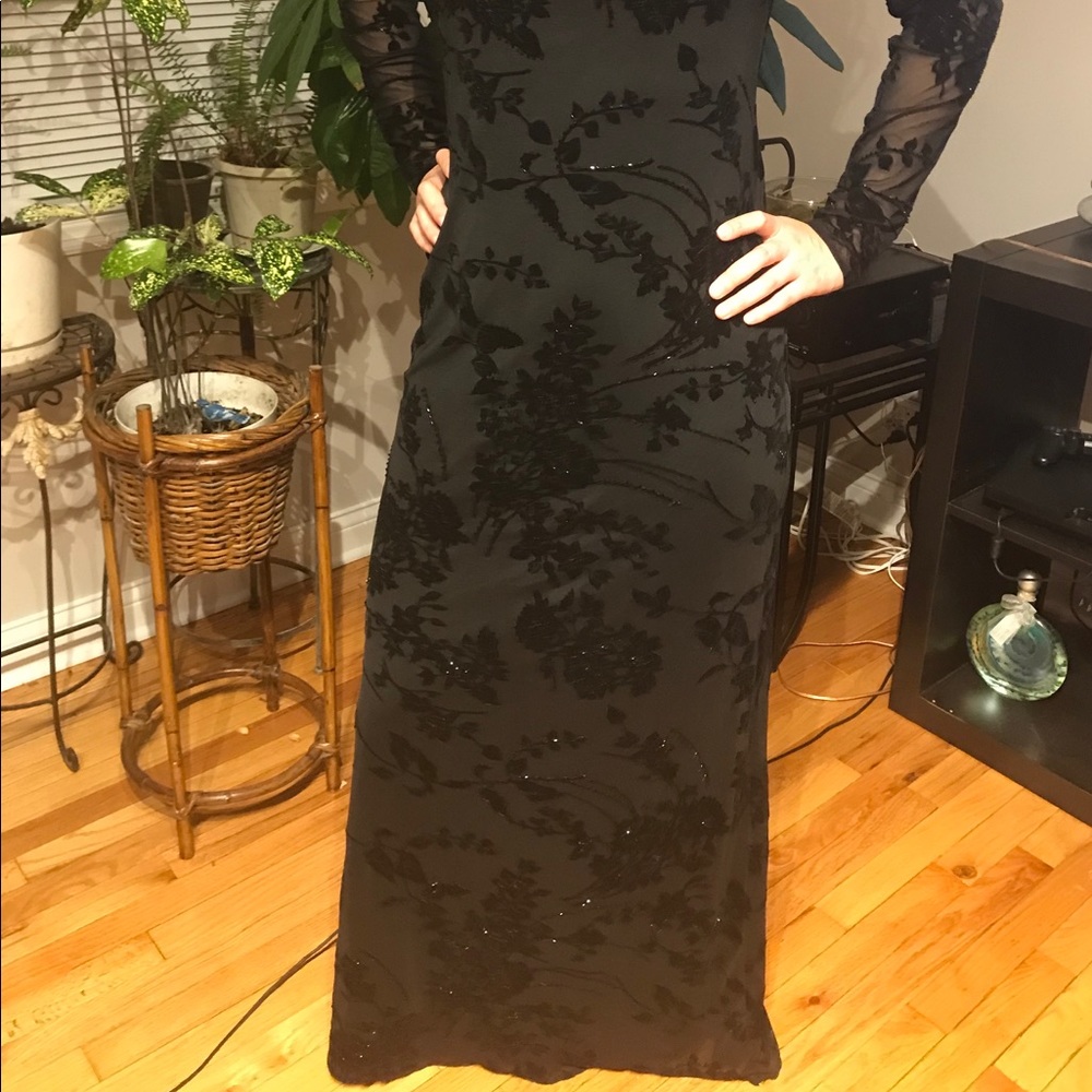 🔽Rimini Vintage Y2K Floral Velour Evening formal velvet long sleeve 10 wedding - Picture 2 of 9